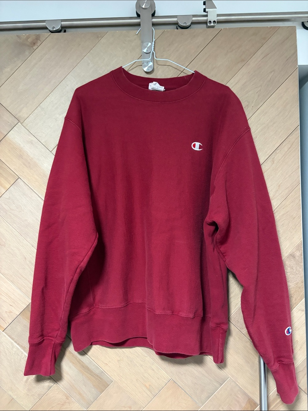 Champion Men's Red Crewneck Sweatshirt